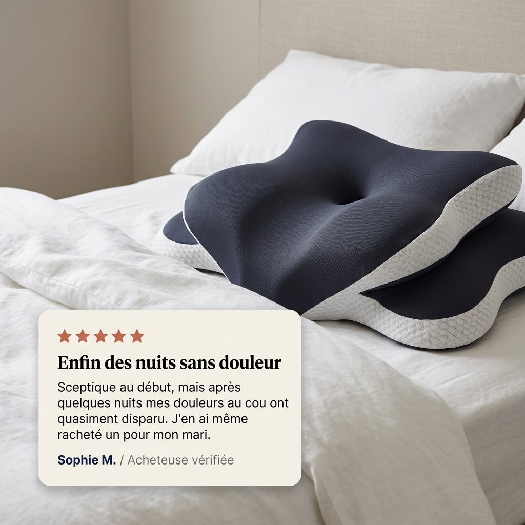 ORVO — Oreiller cervical ergonomique à mémoire de forme