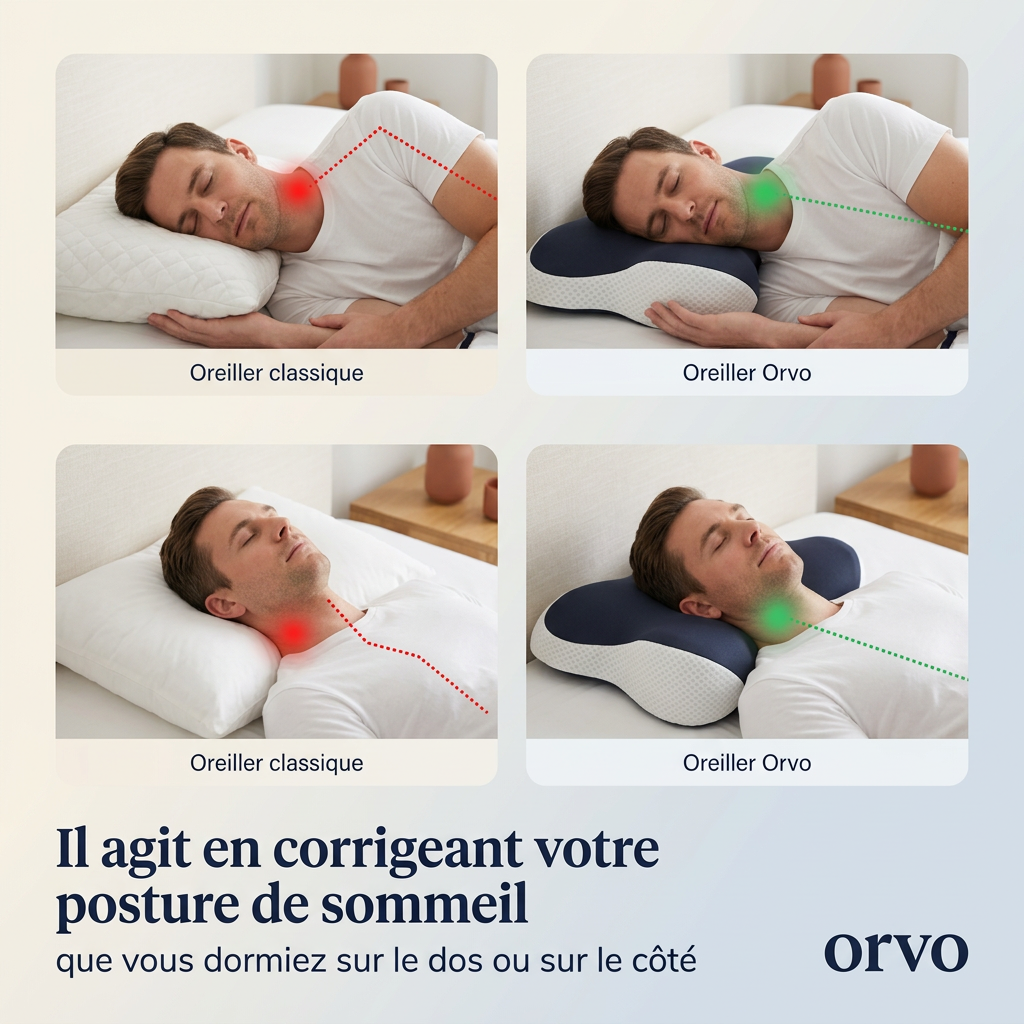 ORVO — Oreiller cervical ergonomique à mémoire de forme