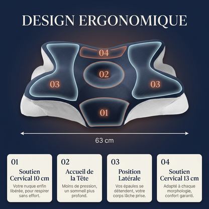ORVO — Oreiller cervical ergonomique à mémoire de forme