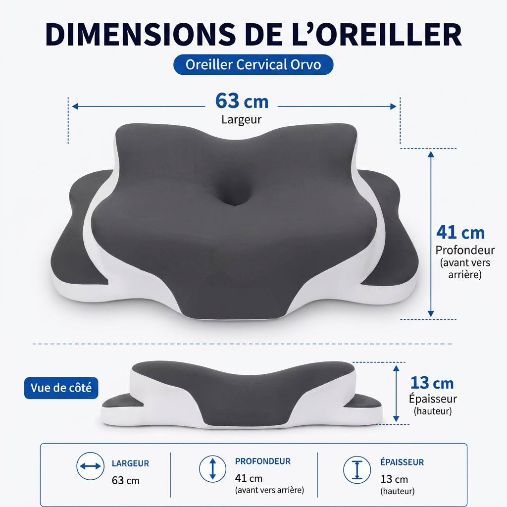 ORVO — Oreiller cervical ergonomique à mémoire de forme